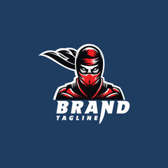 Ninja logo, Dynamic and iconic furious ninja design vector logo