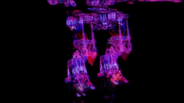 Rendering 3D animation, VISUAL EFFECTS sci-fi transformers robot Model on a black background
