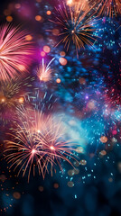 Naklejka premium Fireworks background for celebration, holiday celebration concept