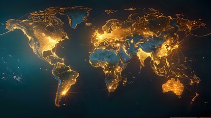 A Modern Interpretation of the World Map: Illuminated Connections