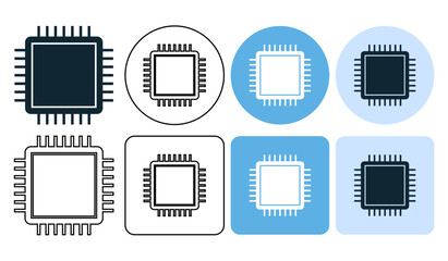 processor chips, Circuit board, Electronic chip icon symbol ui and ux design, glyphs and stroke line icon	