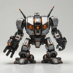 heavy metal mech ball is ready to the battle on white background - obrazy, fototapety, plakaty