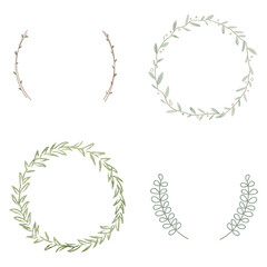 Leafy frame set transparent png