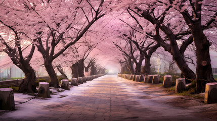 Fototapeta premium Beautiful cherry blossom tree