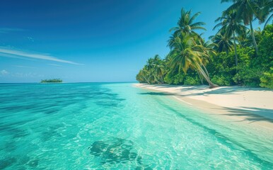 A Dreamy Paradise in Maldives: Clear Blue Waters and Palm Trees
