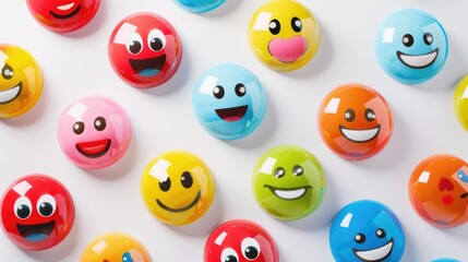 Laughter emojis sticker pack on white background