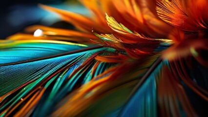 Colorful parrot plumage backdrop for textiles.