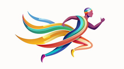 Colorful abstract runner, vibrant flow, June 5. Global Running Day concept.