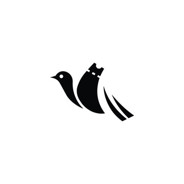 Ticket bird logo design vector. flying bird logo design