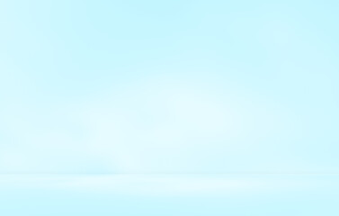 Empty blue pastel sky room studio for product presentation. Cosmetic beauty fashion display showroom. Summer nature cloudscape backdrop. Minimal Mock up soft light cloudscape. Freedom of life concept.