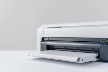  Modern Home Office Printer on a Minimalist White Background with Copyspace