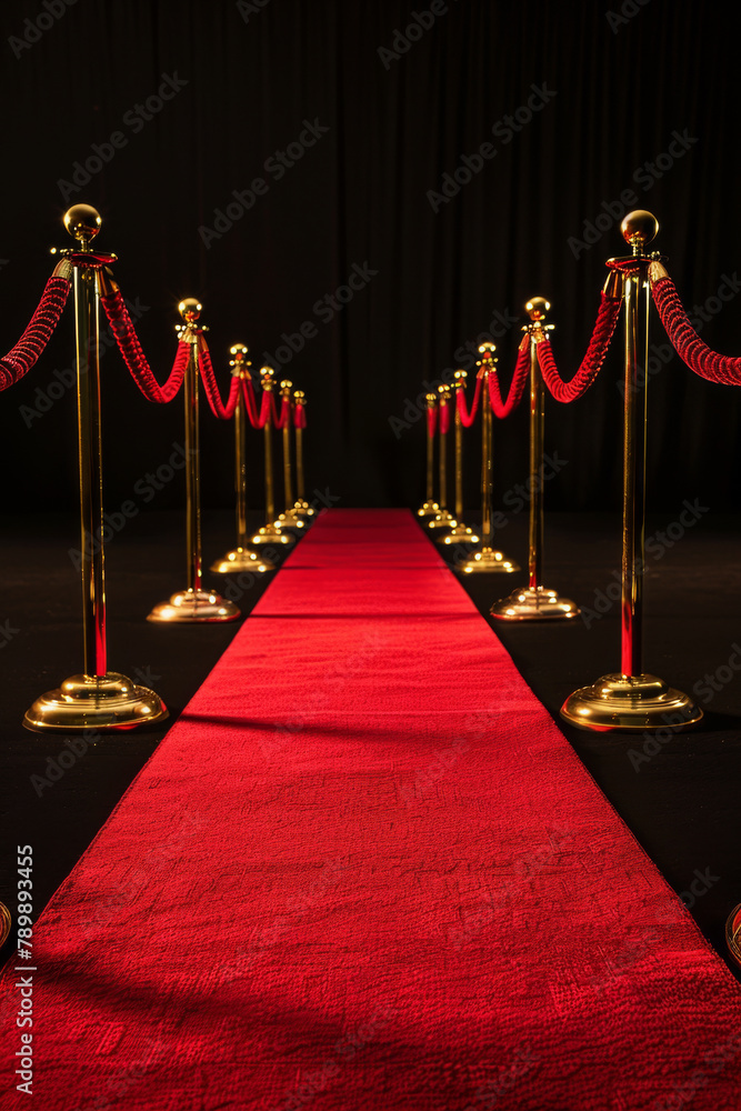 Wall mural empty red carpet vertical background