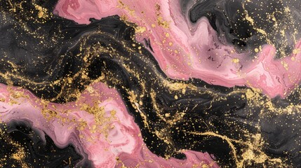 natural luxury wallpaper. Pink and black marble and gold abstract background texture. pink marbling with natural luxury style swirls of marble and gold powder. 