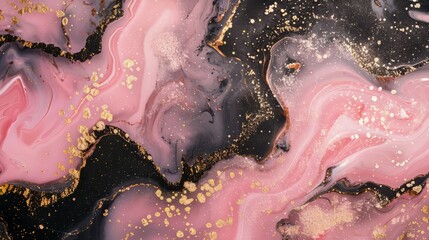 Obraz premium natural luxury wallpaper. Pink and black marble and gold abstract background texture. pink marbling with natural luxury style swirls of marble and gold powder. 