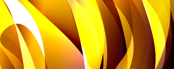 A detailed view of a yellow and orange wave pattern resembling a flowering plant from the Banana family, set against a clean white background