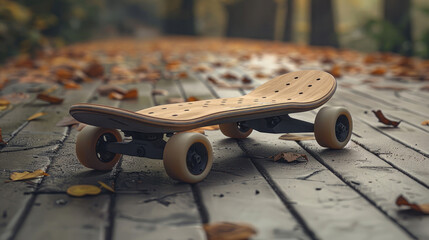 A skateboard that hovers and flies, riding the air currents for the ultimate freedom of movement - obrazy, fototapety, plakaty