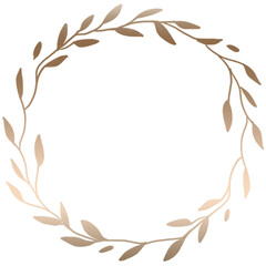 Golden leafy frame transparent png