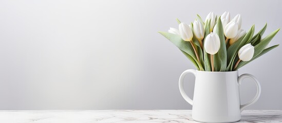 White tulips in a jug