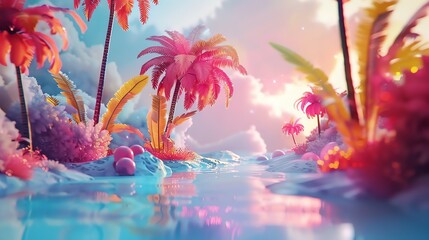 water color, cartoon, animation 3D, vibrant
