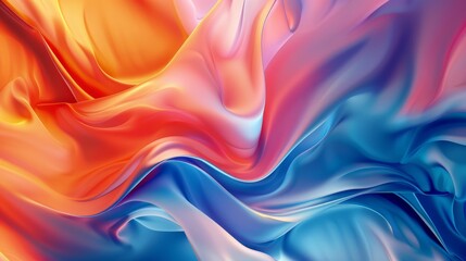 Abstract background. Colorful twisted shapes in motion. Digital art for posters, flyers, banner backgrounds, and design elements. Soft textures on an orange and blue color background.