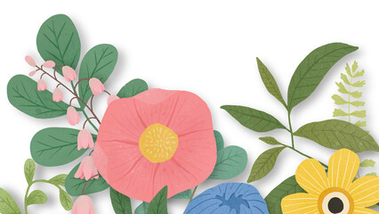 Floral summer border transparent png