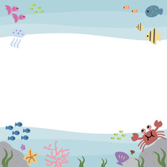 海の生き物たちのフレーム