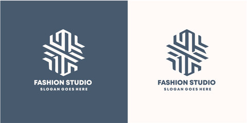 fashion studio logo design template. fashion girl. Company logo design.