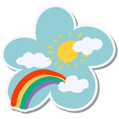 Obraz premium Cute rainbow in the sky design element