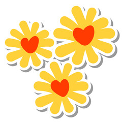 Cute yellow flower design element
