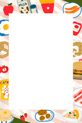 Food doodle frame design element