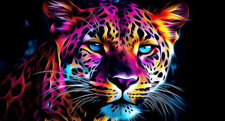 Abstract colorful leopard