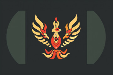 A unique emblem with a bold color palette.