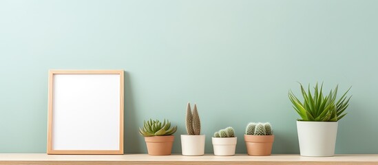 Three plants shelf blank frame