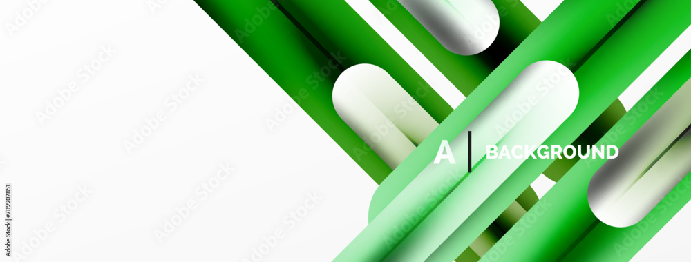 Poster a pattern of green and white lines resembling a mesh or circle on a white background, reminiscent of