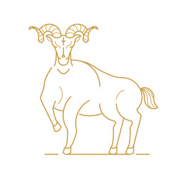 Fototapeta premium Gold Aries astrological sign design element