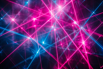 Obraz premium Rays of neon light on a dark background