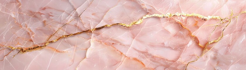 Pink marble texture with golden veins, elegant and luxurious