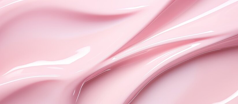 Liquid pink texture close up with smooth surface