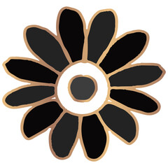 Obraz premium Black Mandala oriental symbol png sticker hand drawn