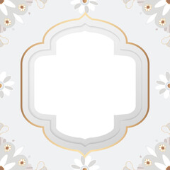 Mandala pattern gold frame png gray Indian style illustration