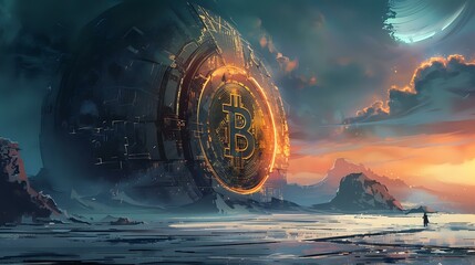 Bitcoin Revolution: A Surreal Digital Artwork Exploring the Future of Currency