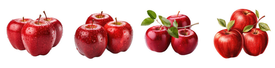 Pack of a Red apple on transparent PNG