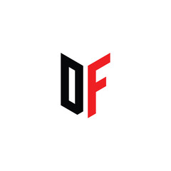 Alphabet initial letter DF Logo design vector template
