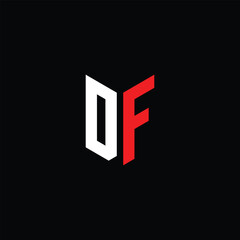 Alphabet initial letter DF Logo design vector template