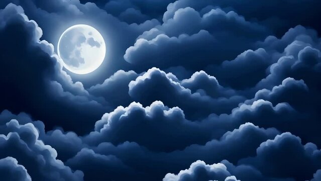 blue sky and clouds in seamless animation