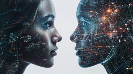 Symbol picture for artificial intelligence and digital twins