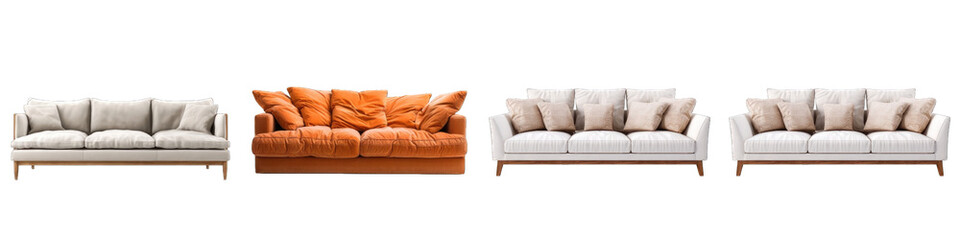 Pack of a Sofa On Transparent Background