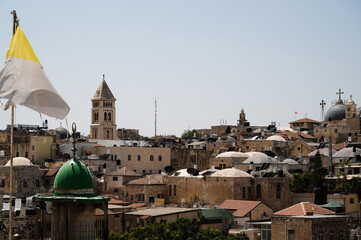 View on the landmarks of Jerusalem Old City,