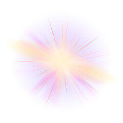 Png bright sunburst lens flare in purple and yellow