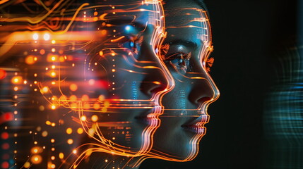 Symbol picture for artificial intelligence and digital twins